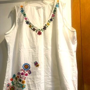 Nina cotton sleeveless tunic length size 18-20